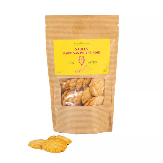 Biscuits sablés salés apéritif parmesan AOP poivre - doypack 105g