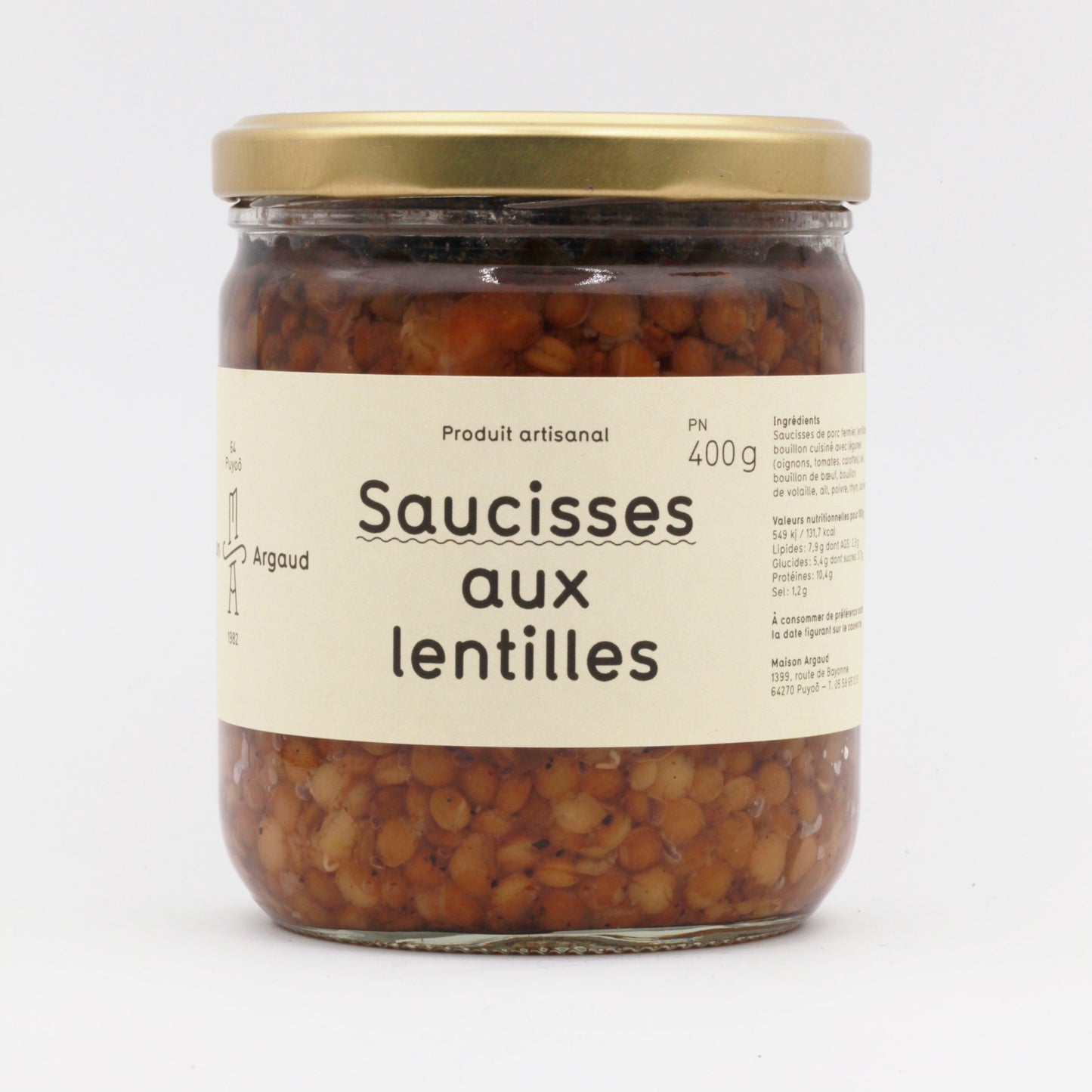 Saucisses lentilles 400g