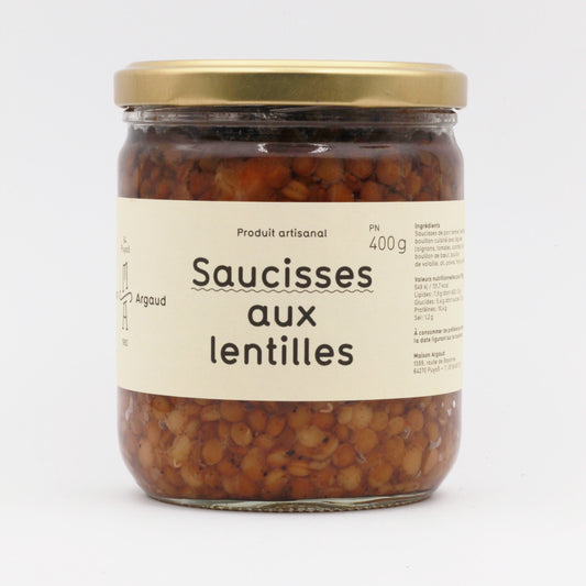 Saucisses lentilles 400g