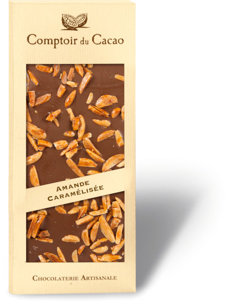 Amande caramélisée lait 90g - Comptoir du Cacao