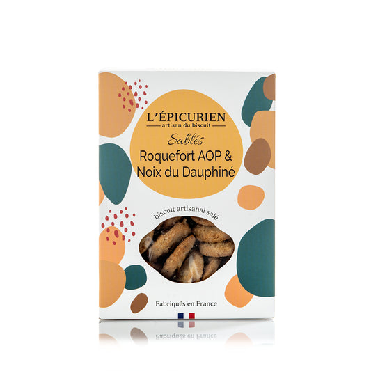 Sablés au roquefort AOP et noi du dauphiné- L'epicurien