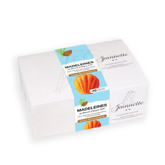 Rhum amande - boîte de 10 madeleines - Biscuiterie Jeannette