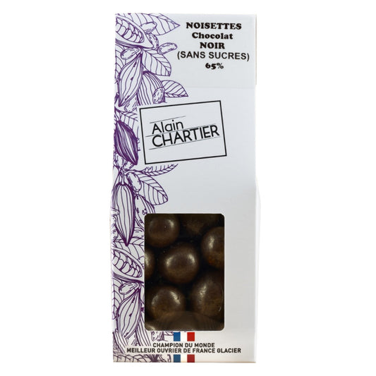 Noisettes enrobées chocolat noir - Alain Chartier