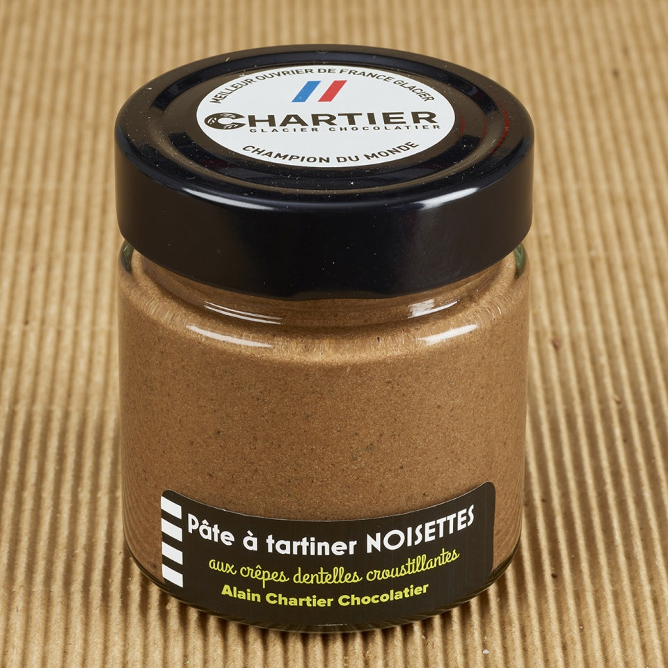Pâtes à tartiner noisettes du Piémont et crêpes dentelle