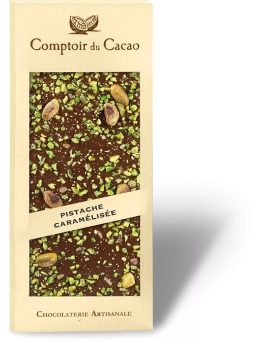 Tablette Pistaches caramélisées - Comptoir du Cacao